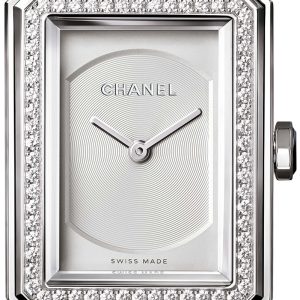 Chanel Damklocka H6955 Boy-Friend Silverfärgad/Läder