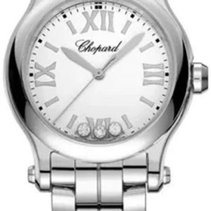 Chopard Damklocka 278590-3002 Happy Sport Vit/Stål Ø30 mm