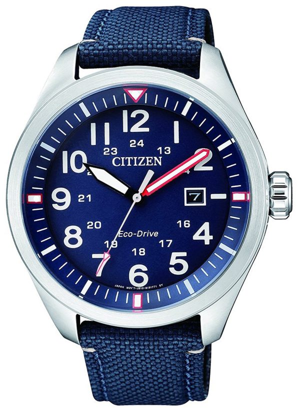 citizen herrklocka aw5000-16l blå/läder ø42.6 mm