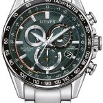 citizen herrklocka cb5914-89x radio controlled grön/stål ø43 mm