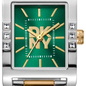 DKNY Damklocka DK1L008M0085 Westside Glitz Grön/Guldtonat stål