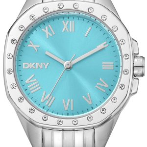 DKNY Damklocka DK1L013M0055 Brooklyn Mini Turkos/Stål Ø30 mm