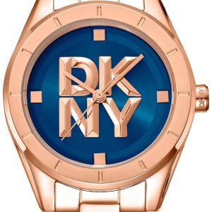DKNY Damklocka DK1L016M0075 Chambers Midi Blå/Roséguldstonat stål
