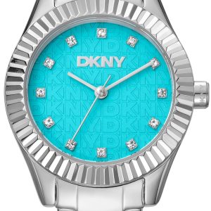DKNY Damklocka DK1L017M0045 Chambers Glitz Turkos/Stål Ø30 mm