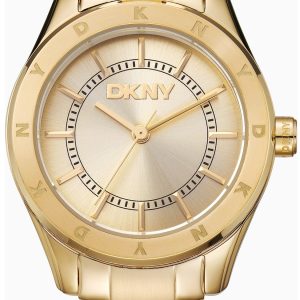 DKNY Damklocka DK1L018M0035 Chambers Glitz Guldtonad/Guldtonat stål