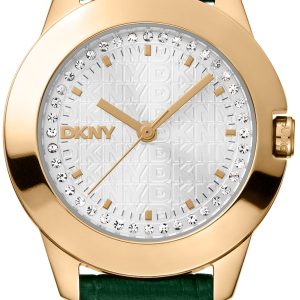 DKNY Damklocka DK1L021L0025 Park Ave Logo Silverfärgad/Läder Ø30 mm