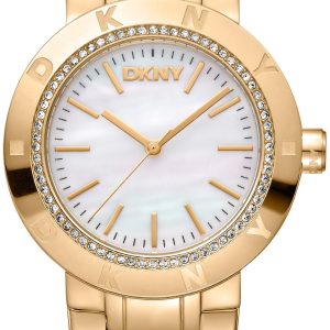 DKNY Damklocka DK1L023M0035 Eastside Logo Vit/Guldtonat stål Ø36 mm
