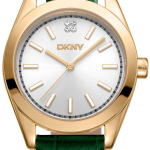 DKNY Damklocka DK1L029L0025 Nolita Midi Silverfärgad/Läder Ø32 mm