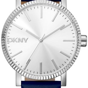 DKNY Damklocka DK1L034L0015 Soho Maxi Silverfärgad/Läder Ø40 mm