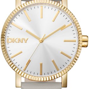 DKNY Damklocka DK1L034L0025 Soho Maxi Silverfärgad/Läder Ø40 mm