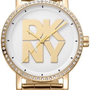DKNY Damklocka DK1L035M0055 Soho Logo Silverfärgad/Guldtonat stål