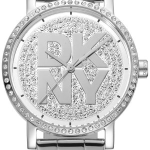 DKNY Damklocka DK1L035M0205 Soho Logo Silverfärgad/Stål Ø36 mm