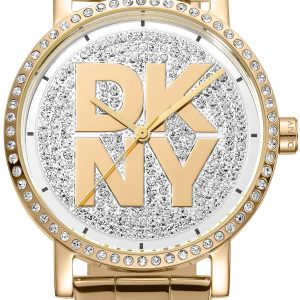 DKNY Damklocka DK1L035M0215 Soho Logo Silverfärgad/Guldtonat stål