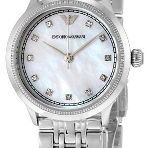 Emporio Armani Damklocka AR1803 Dress Vit/Stål Ø26 mm