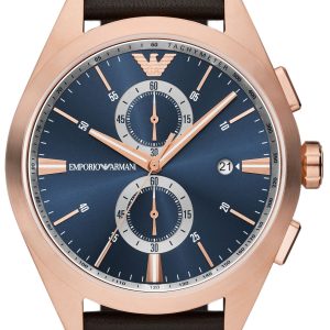 Emporio Armani Herrklocka AR11554 Claudio Blå/Läder Ø43 mm