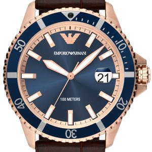 Emporio Armani Herrklocka AR11556 World Explorer Blå/Läder Ø42 mm