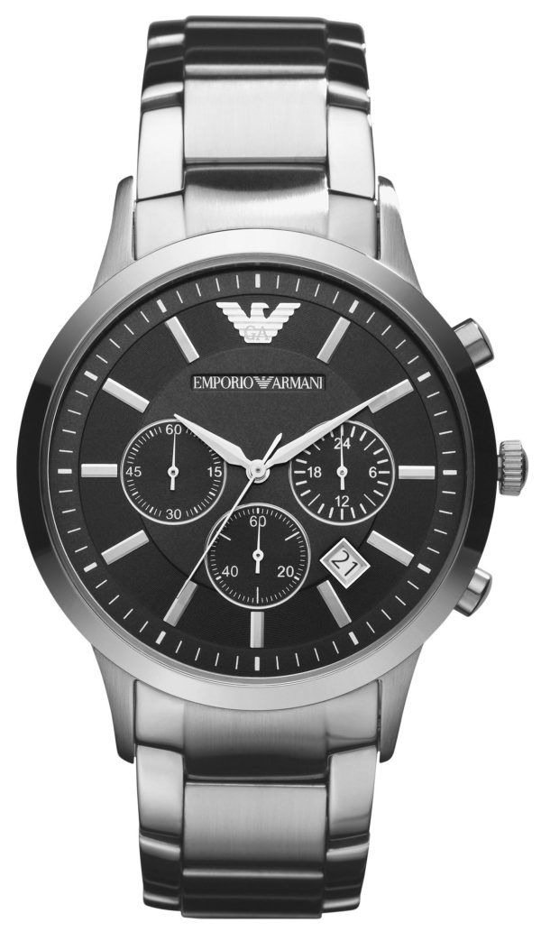 emporio armani herrklocka ar2434 renato svart/stål ø43 mm