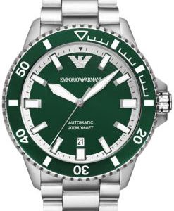 Emporio Armani Herrklocka AR60080 Diver Grön/Stål Ø42 mm