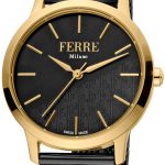 ferrè milano damklocka fm1l152m0121 donna sara svart/gulguldtonat