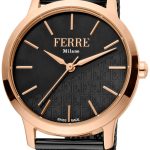 ferrè milano damklocka fm1l152m0141 donna sara svart/roséguldstonat