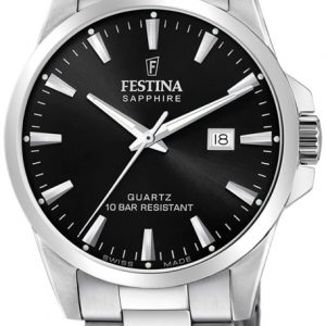 Festina Herrklocka F20024-4 Swiss Made Svart/Stål Ø41 mm