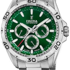 Festina Herrklocka F20623-3 Classic Grön/Stål Ø44.7 mm