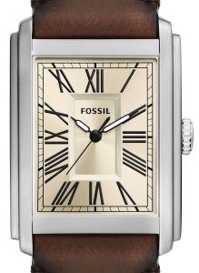 Fossil Herrklocka FS6012 Carraway Antikvit/Läder Ø30 mm