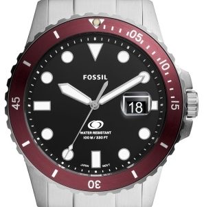 Fossil Herrklocka FS6013 Blue Svart/Stål Ø42 mm