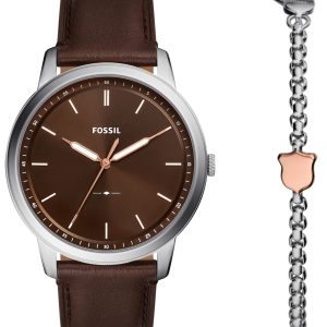 Fossil Herrklocka FS6019SET Minimalist Brun/Läder Ø44 mm