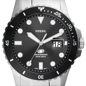 Fossil Herrklocka FS6032 Blue Svart/Guldtonat stål Ø42 mm