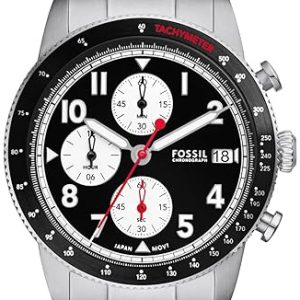 Fossil Herrklocka FS6045 Sport Tourer Svart/Stål Ø42 mm