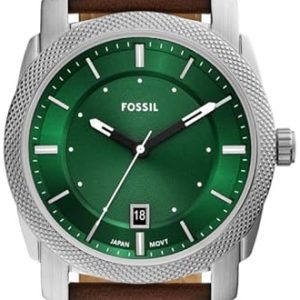 Fossil Herrklocka FS6085 Machine Grön/Läder Ø42 mm