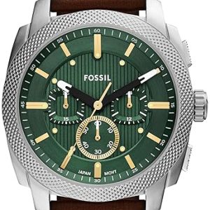 Fossil Herrklocka FS6100 Machine Grön/Läder Ø44 mm