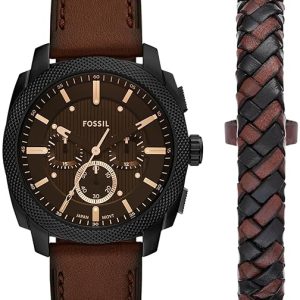 Fossil Herrklocka FS6102SET Machine Brun/Läder Ø44 mm