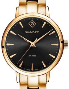 Gant Damklocka G126011 Park Avenue Svart/Gulguldtonat stål Ø28 mm