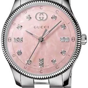 Gucci Damklocka YA1265062 G-Timeless Rosa/Stål Ø29 mm