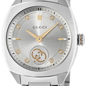 Gucci Damklocka YA142510 Interlocking Silverfärgad/Stål