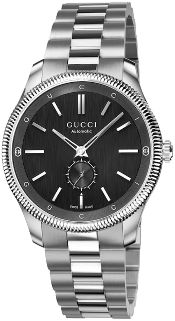 gucci herrklocka ya126388 g-timeless svart/stål ø40 mm