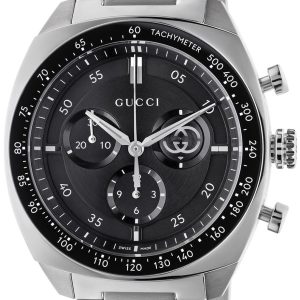 Gucci Herrklocka YA142316 Interlocking Svart/Stål Ø41 mm