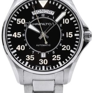 Hamilton Herrklocka H64615135 Khaki Aviation Svart/Stål Ø42 mm