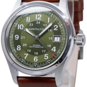Hamilton Herrklocka H70455560 Khaki Field Grön/Läder Ø38 mm