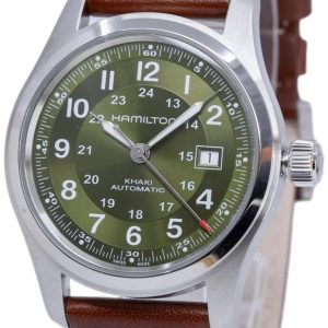 Hamilton Herrklocka H70605560 Khaki Field Grön/Läder Ø42 mm