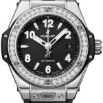 hublot damklocka 485.sx.1170.rx.1204 big bang 33mm svart/gummi ø33 mm