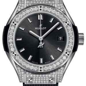 Hublot Damklocka 591.NX.1470.RX.1604 Classic Fusion Svart/Gummi Ø29