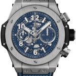 hublot herrklocka 421.nx.5170.rx big bang 44mm blå/gummi ø44 mm