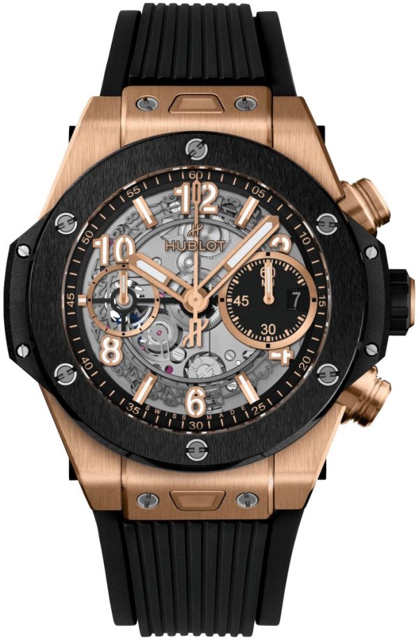 hublot herrklocka 441.om.1181.rx big bang 42mm svart/gummi ø42 mm