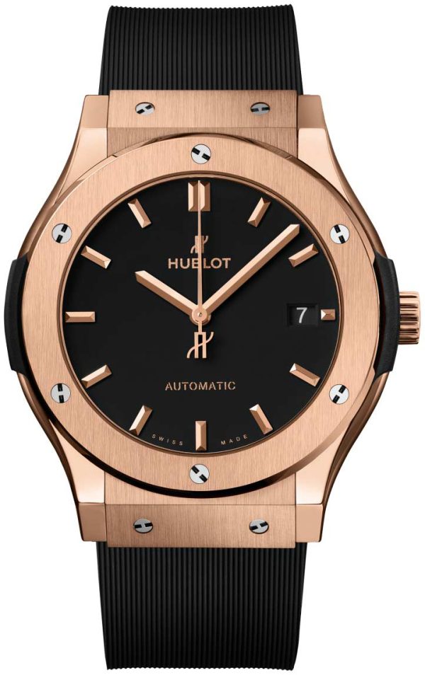 hublot herrklocka 511.ox.1181.rx classic fusion svart/gummi ø45 mm
