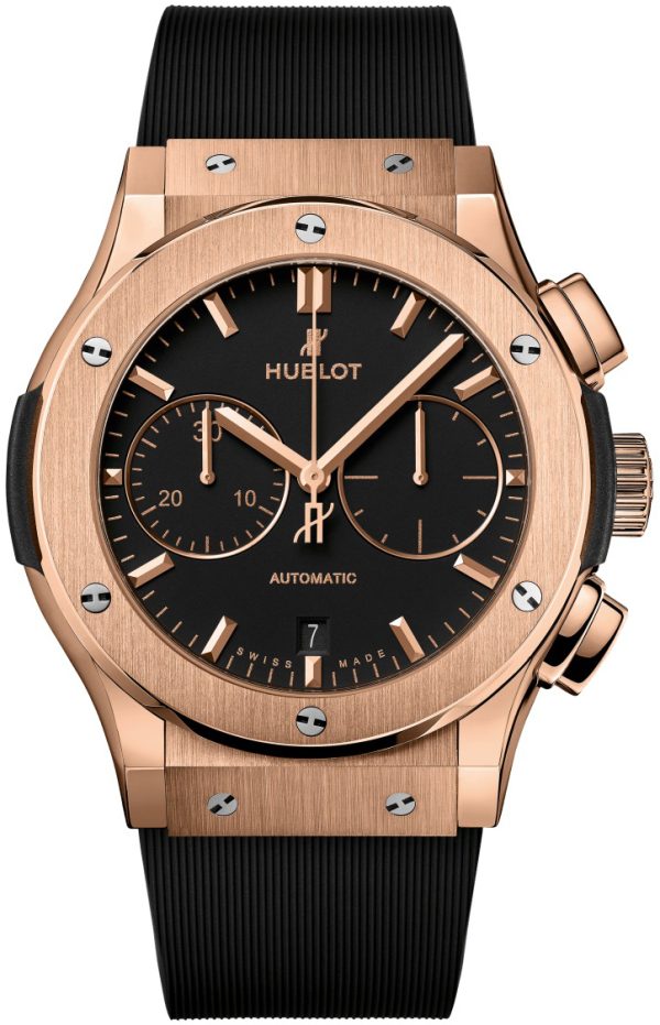 hublot herrklocka 521.ox.1181.rx classic fusion svart/gummi ø45 mm