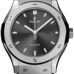 hublot herrklocka 542.nx.7071.rx classic fusion grå/gummi ø42 mm
