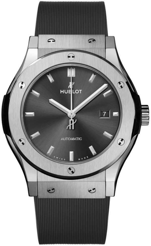 hublot herrklocka 542.nx.7071.rx classic fusion grå/gummi ø42 mm